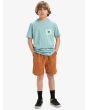 Niño con Camiseta de manga corta Quiksilver Evo Road End Aquifer ajuste regular