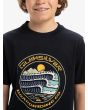 Niño con camiseta de manga corta Quiksilver Evo Three Seas Negra gráfico delantero