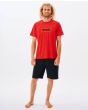Hombre con camiseta orgánica de manga corta Rip Curl Big Mumma Icon Roja frontal