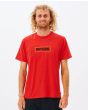 Hombre con camiseta orgánica de manga corta Rip Curl Big Mumma Icon Roja