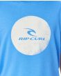 Niño con camiseta de manga corta Rip Curl Corp Icon azul estampado logo