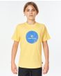 Niño con camiseta de manga corta Rip Curl Corp Icon amarilla