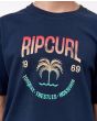 Niño con camiseta de manga corta Rip Curl Desti azul marino estampado