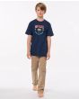 Niño con camiseta de manga corta Rip Curl Desti azul marino frontal