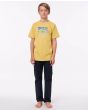 Niño con camiseta de manga corta Rip Curl Desti amarilla frontal