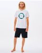 Hombre con camiseta de manga corta Rip Curl Fill me up blanca frontal