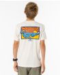 Niño con camiseta de manga corta Rip Curl Salt Water Culture Hazed blanca posterior