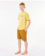 Niño con Camiseta de manga corta Rip Curl Surf Revival Yeh Mumma Amarilla lateral