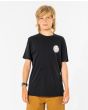 Niño con camiseta orgánica de manga corta Rip Curl Wetsuit Icon Boy negra 