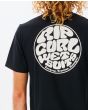 Hombre con camiseta orgánica de manga corta Rip Curl Wetsuit Icon Negra estampado espalda