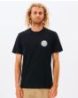 Hombre con camiseta orgánica de manga corta Rip Curl Wetsuit Icon Negra