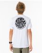 Niño con camiseta orgánica de manga corta Rip Curl Wetsuit Icon Boy blanca posterior