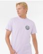 Hombre con camiseta de manga corta Rip Curl Wettie Passage Icon Lavanda serigrafía pecho
