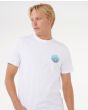 Hombre con Camiseta de manga corta Rip Curl Wettie Passage Icon Blanca serigrafía pecho