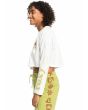 Mujer con Camiseta cropped de manga larga Roxy Desire To Love A Blanca lateral