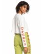 Mujer con Camiseta cropped de manga larga Roxy Desire To Love A Blanca posterior