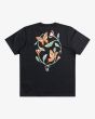 Camiseta de manga corta Rvca Floral Andrea Wan negra para hombre posterior