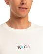 Hombre con camiseta orgánica de manga corta RVCA Flower Skull Blanca bordado