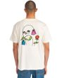 Hombre con camiseta orgánica de manga corta RVCA Flower Skull Blanca