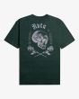 Camiseta de manga corta RVCA Benjamin Jean Opposites Skulls Verde para hombre posterior