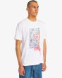 Hombre con camiseta orgánica de manga corta RVCA Sage Vaughn Floral Blanca derecha