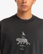 Hombre con Camiseta orgánica de manga corta RVCA Tiger Style Negra serigrafía