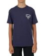 Niño con camiseta de manga corta Salty Crew Shaka Boys Azul Marino Jaspeado frontal