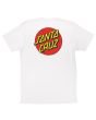 Camiseta de manga corta Santa Cruz Classic Dot Chest Blanca para hombre posterior