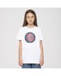 Niña con camiseta de manga corta Santa Cruz Outer Ringed Dot Blanca frontal