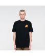 Hombre con camiseta de manga corta Santa Cruz Flamed Not a Dot negra frontal