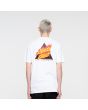 Hombre con camiseta de manga corta Santa Cruz Flamed Not a Dot blanca posterior