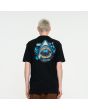Hombre con camiseta de manga corta Santa Cruz Shark Trip negra posterior