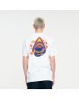 Hombre con camiseta de manga corta Santa Cruz Shark Trip blanca posterior