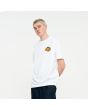Hombre con camiseta de manga corta Santa Cruz Shark Trip blanca
