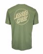 Camiseta de manga corta Santa Cruz Dot Stripe verde para hombre posterior