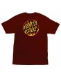 Camiseta de manga corta Santa Cruz x Thrasher Flame Dot Burdeos para hombre posterior
