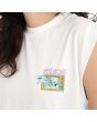 Mujer con Camiseta sin mangas Volcom Frenchsurf Blanca esrigrafía delantera