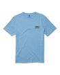 Camiseta de manga corta orgánica Town and Country Vissla Collab azul para hombre frontal 