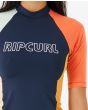 Mujer con Camiseta técnica de manga corta Rip Curl UPF 50+ Day Break Azul Marino logo