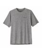 Camiseta técnica Patagonia Men's Capilene Cool Daily Graphic Waters Boardshort Logo gris para hombre frontal