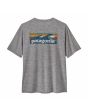 Camiseta técnica Patagonia Men's Capilene Cool Daily Graphic Waters Boardshort Logo gris para hombre posterior
