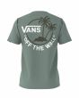 Camiseta de manga corta Vans Classic Mini Dual Palm Verde para hombre posterior