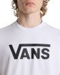Hombre con camiseta de manga corta Vans Classic Blanca con logo Negro estampado
