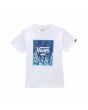 Camiseta de manga Vans Print Box blanca con estampado camo azul para niño de 2 a 8 años