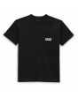 Camiseta de manga corta con bolsillo Vans Style 76 Back Negra con logo blanco para hombre