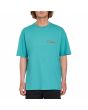 Hombre con camiseta de manga corta Volcom Alstone Temple Teal frontal