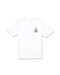 Camiseta orgánica de manga corta Volcom CATV Blanca con un gráfico de gato y un televisor retro para hombre