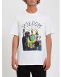 Hombre con camiseta orgánica de manga corta Volcom Elzo Durt 2 blanca