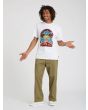 Hombre con camiseta de manga corta Volcom Elzo Durt Featured Artist blanca frontal