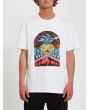Hombre con camiseta de manga corta Volcom Elzo Durt Featured Artist blanca
